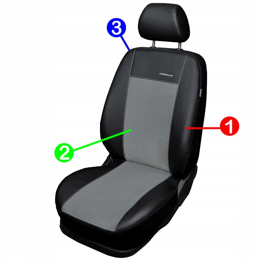Pokrowce na FOTELE samochodowe do Seat Leon III Kolor szary czarny