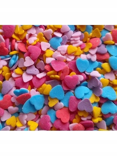 udanewypieki Cukrový Posyp Srdce Srdíčka MIX Rainbow 50 g