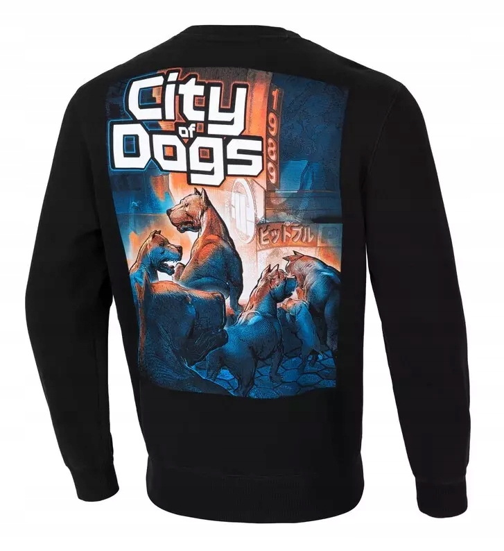 Pánská Mikina bez kapuce a zipu PitBull Pit Bull City of dogs 24 Černá vel. M