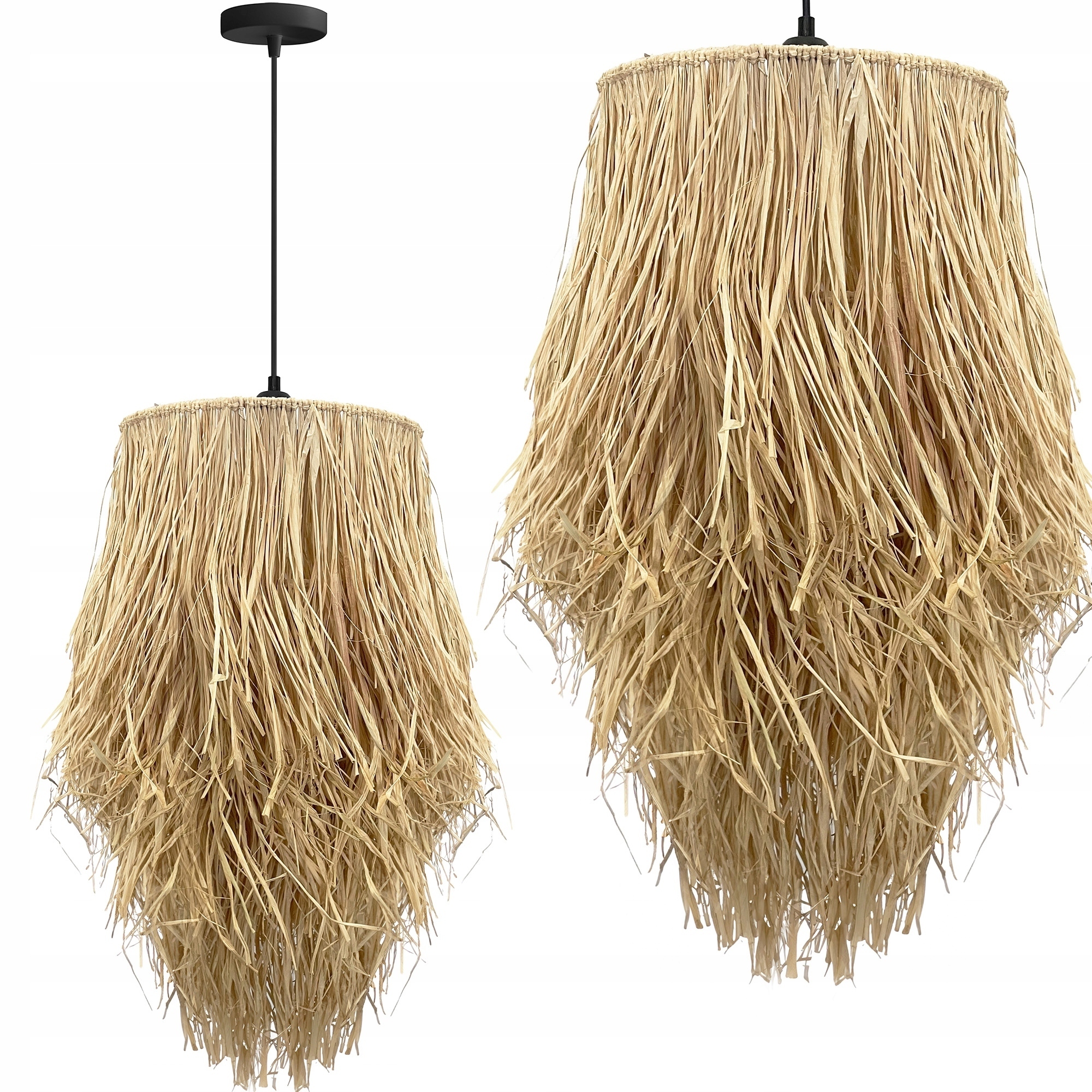 Závěsná Lampa Přírodní Boho Tráva Bambusová Pletená Rustikální