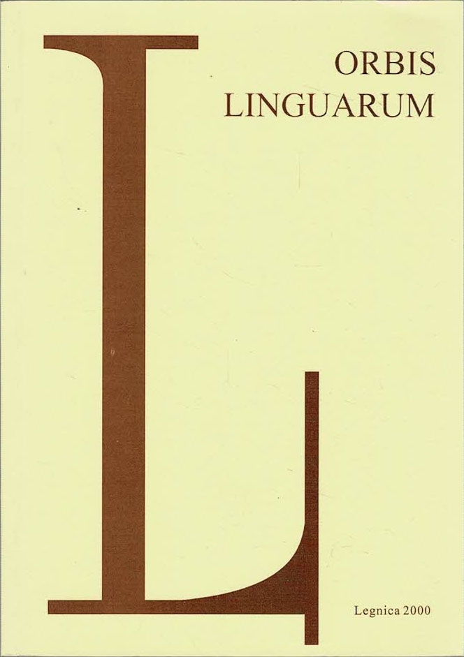 Orbis Linguarum Legnickie Rozprawy Filologiczne 16