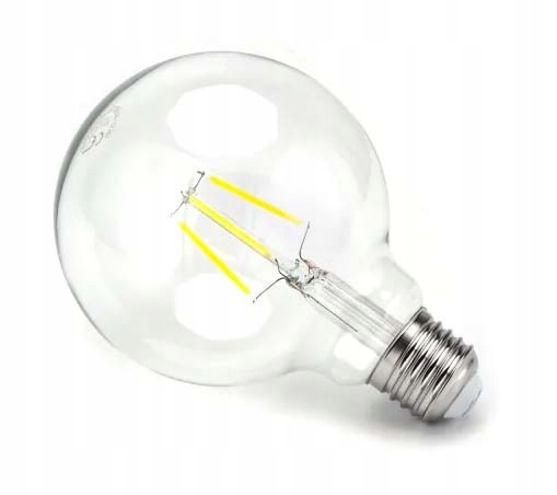 Żarówka E27 LED FILAMENT 4W biała zimna G95 bańka