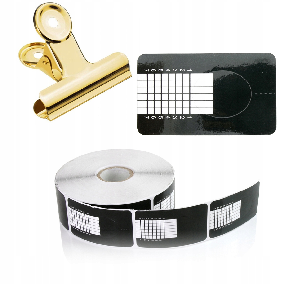 SZABLONY FORMY DO PAZNOKCI WĄSKIE 100sz zaciskarka