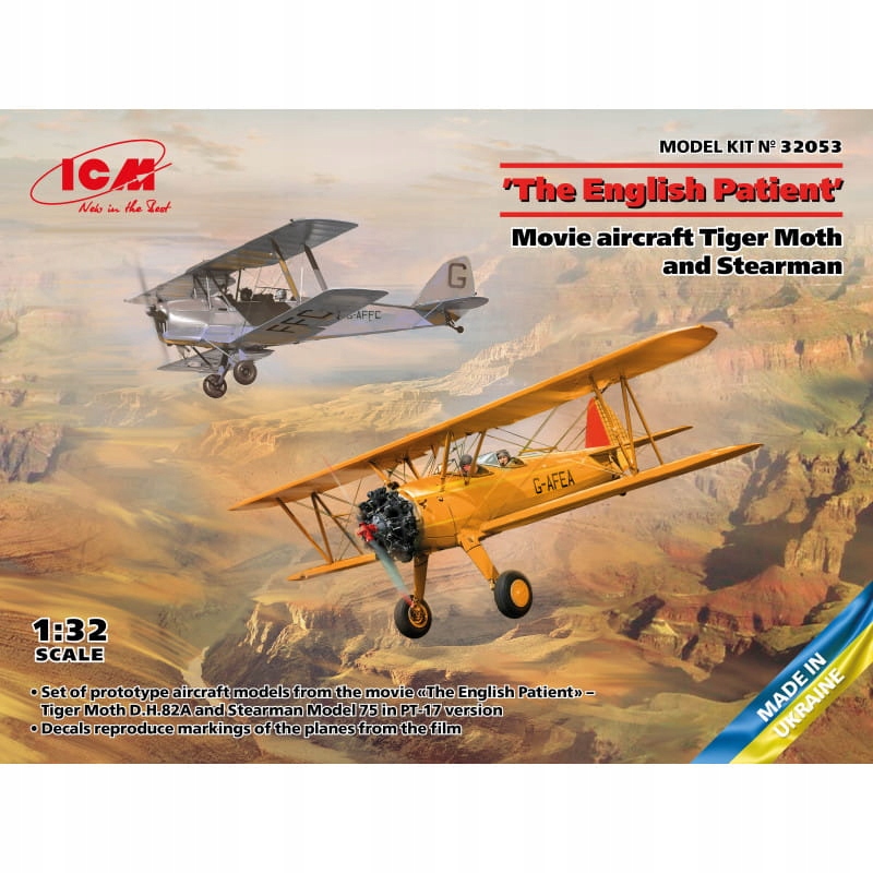 Tiger Moth a Stearman z Anglického pacienta 1:32 ICM 32053