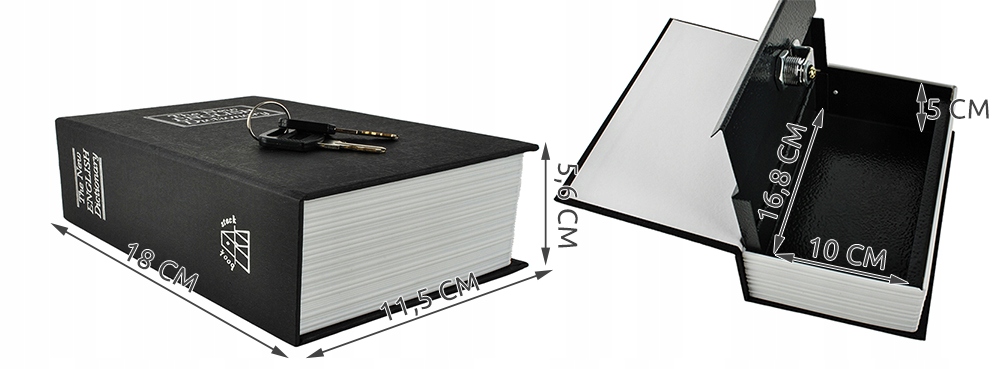 SKRYTKA METALOWA KSIĄŻKA SEJF NA PIENIĄDZE + KLUCZ Marka inny