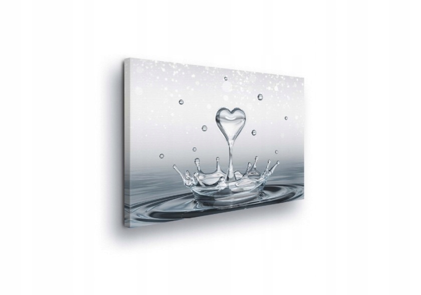 Obraz 100x75 Voda štěnice kapka srdce láska čistota svěžest dynamika pohyb