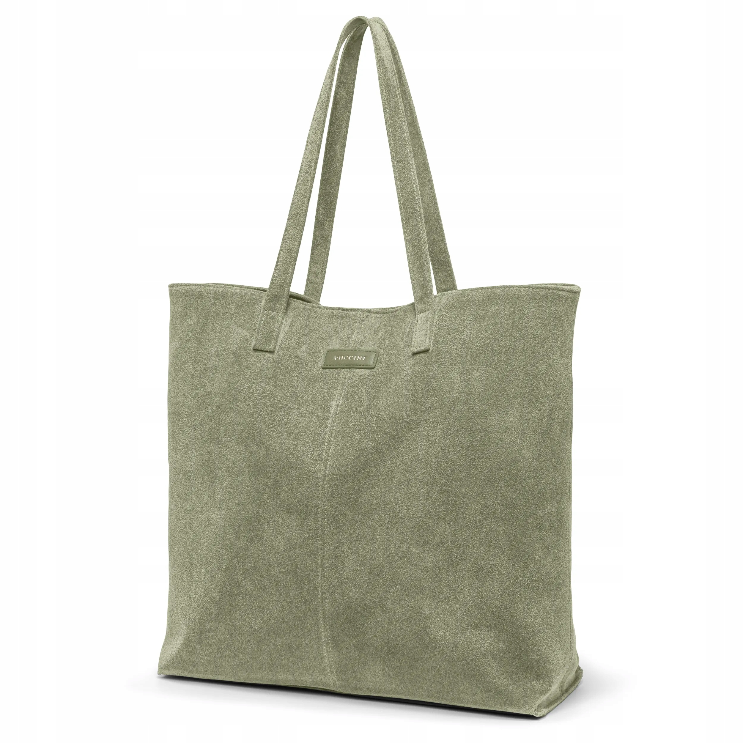Puccini Torebka Damska Shopper Duża Ekologiczny Zamsz Zielona BK2251034D-5A