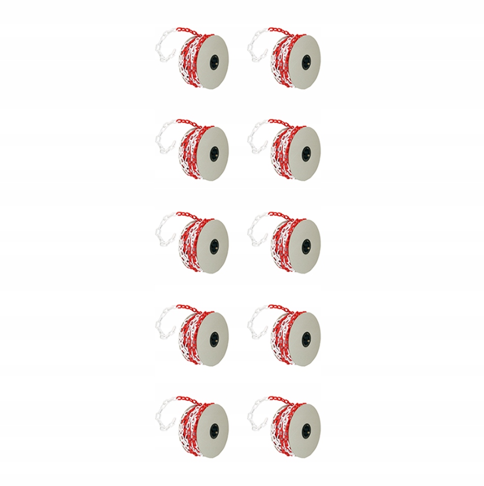 Plastový řetěz bílo-červený 6 mm Rolka 10 Ks
