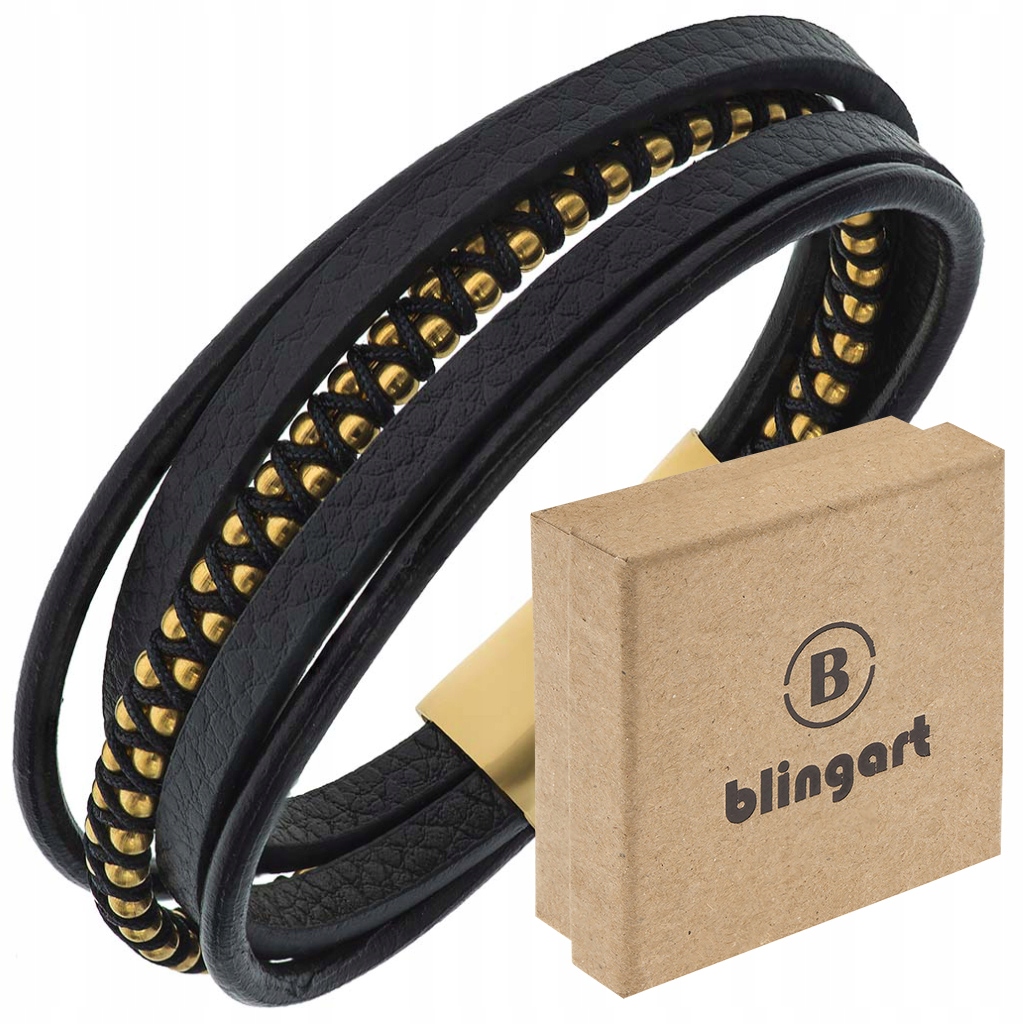 

Bransoletka Skórzana koraliki stal Kolory prezent