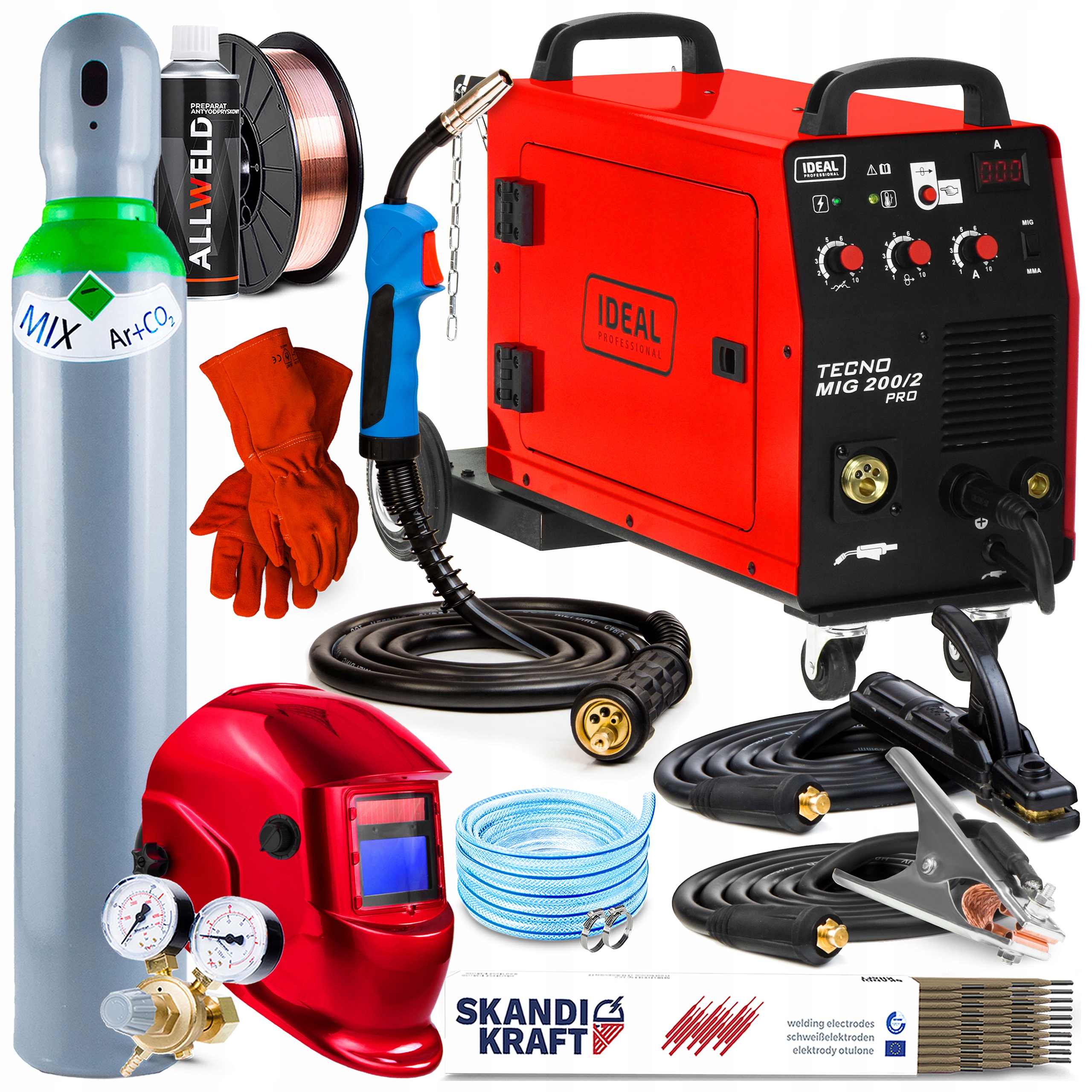 Poloautomatický Svařovací Stroj Ideal Tecno Mig 200/2 Pro Mma Flux 230V 400V 200A