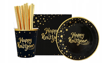 

Komplet naczyń jednorazowych Sylwester New Year