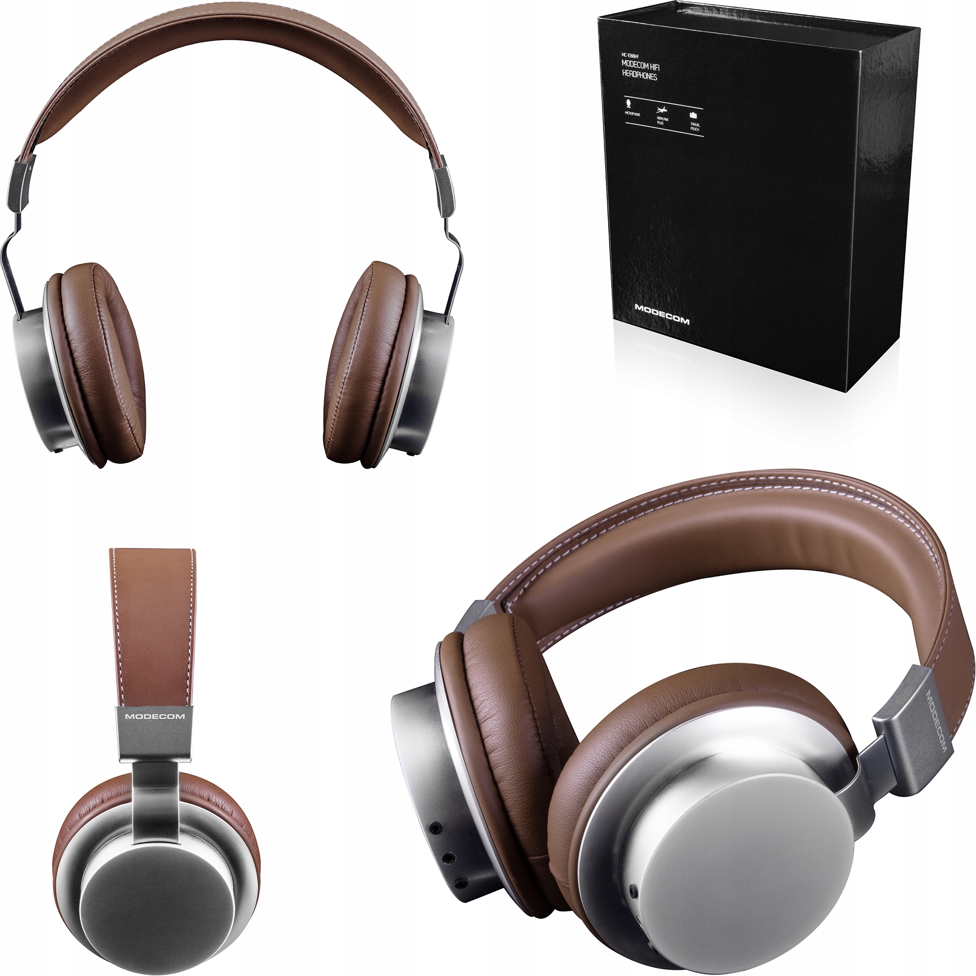 SŁUCHAWKI BEZPRZEWODOWE BLUETOOTH Z OBUDOWĄ Z METALU - MODECOM MC-1500HF Rodzaj słuchawek nauszne