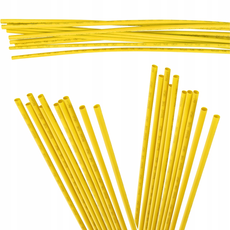 Rurka rurki termokurczliwa 2,5mm x 1m 2:1 żółta 10 szt zestaw komplet