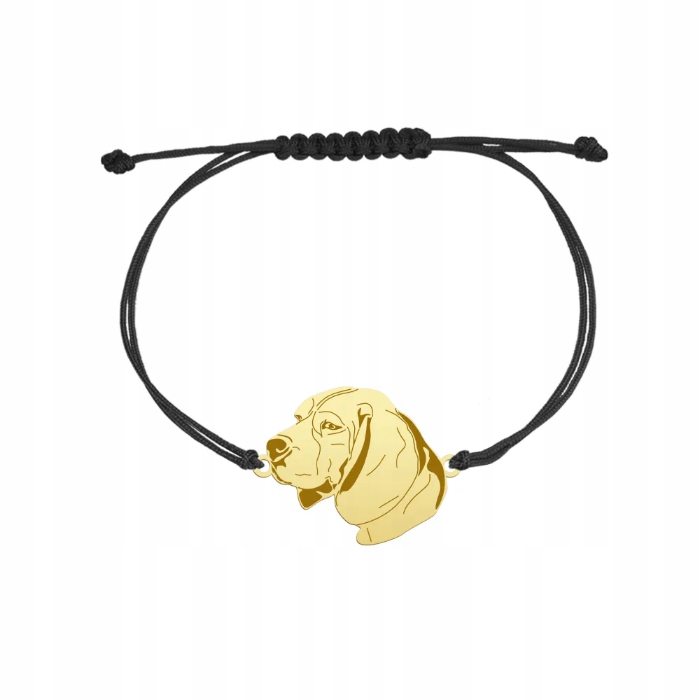 Zlatý náramek se psem plemene Beagle 925 Šperky Dárek Gravírování Bonus