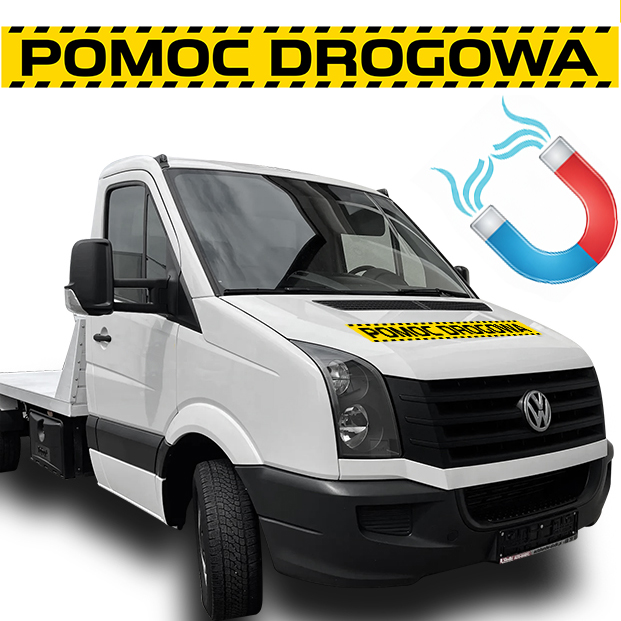 Naklejka Magnes Magnetyczna Pomoc Drogowa Autolaweta Laweta Holownik 100cm