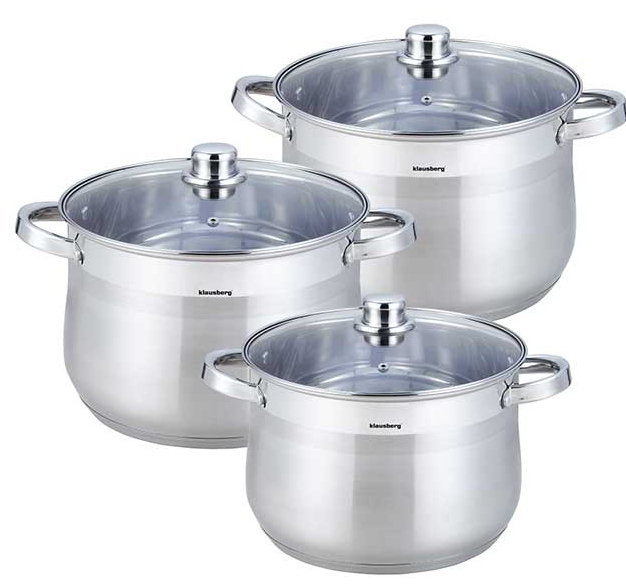 

Zestaw 3 Dużych Garnków Klausberg 6el. indukcja