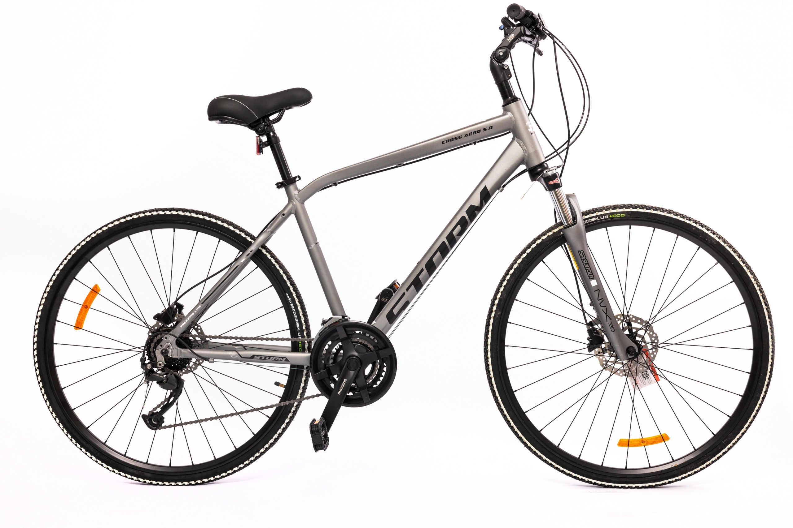 Rower crossowy Storm Cross Aero 5.0 Man rama 19 cali koło 28 " srebrny