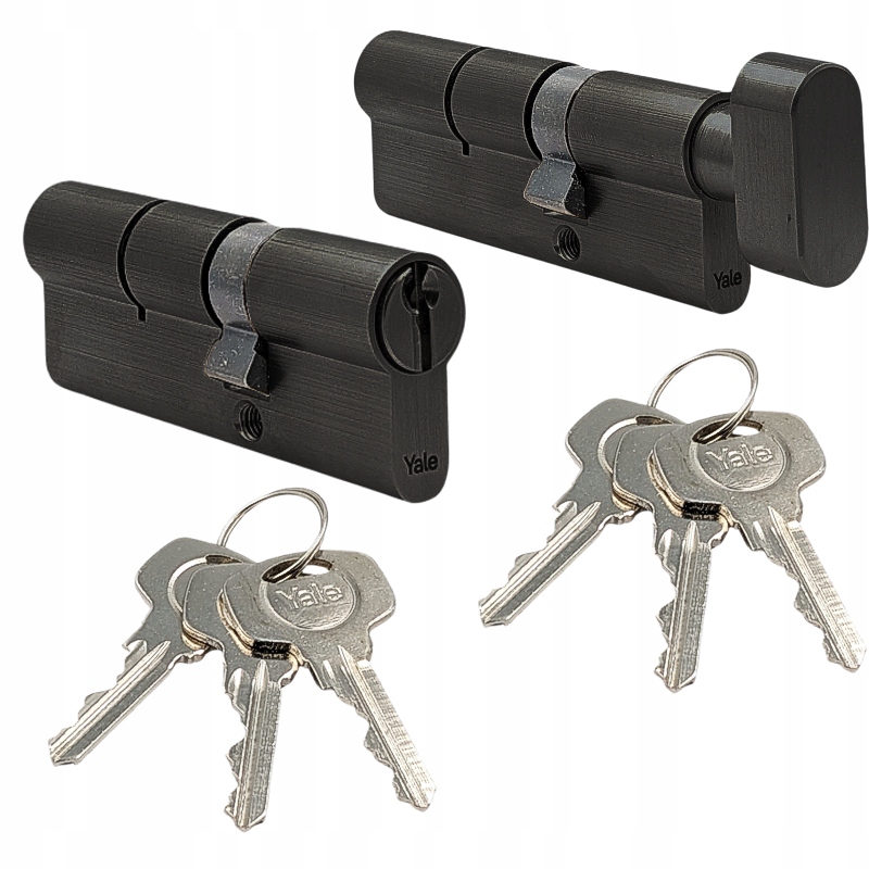 Sada vložek Yale 45/35 45G/35 Systém jednoho klíče 6 klíčů Černá