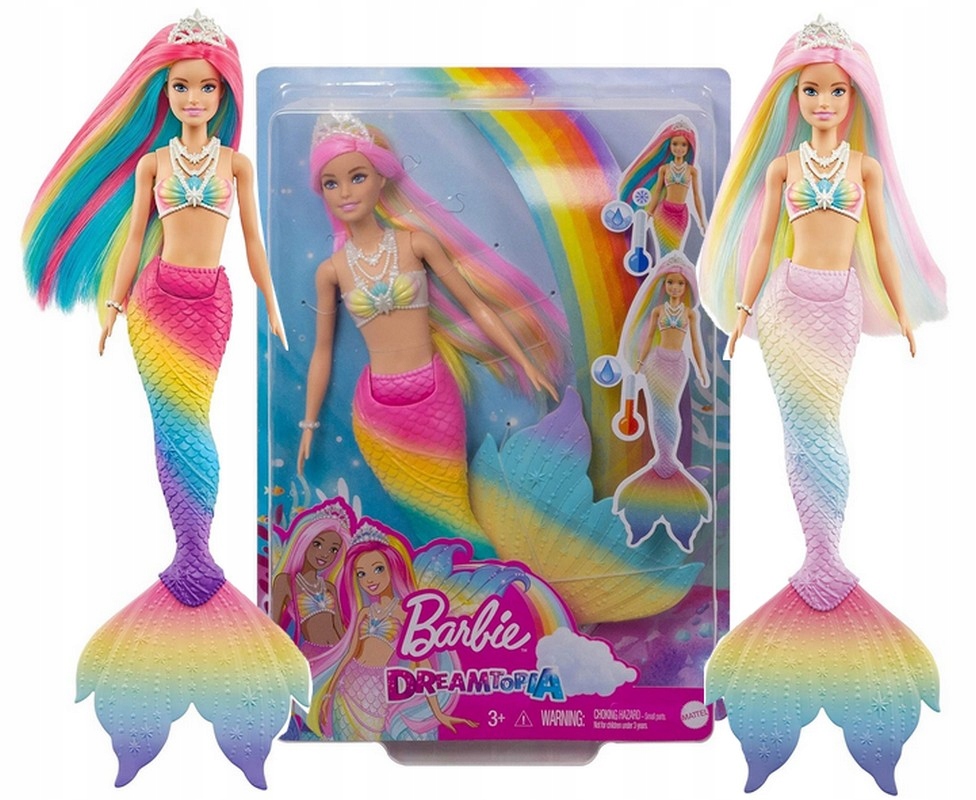 

Lalka Barbie Magiczna Tęczowa Syrenka zmienia kolo