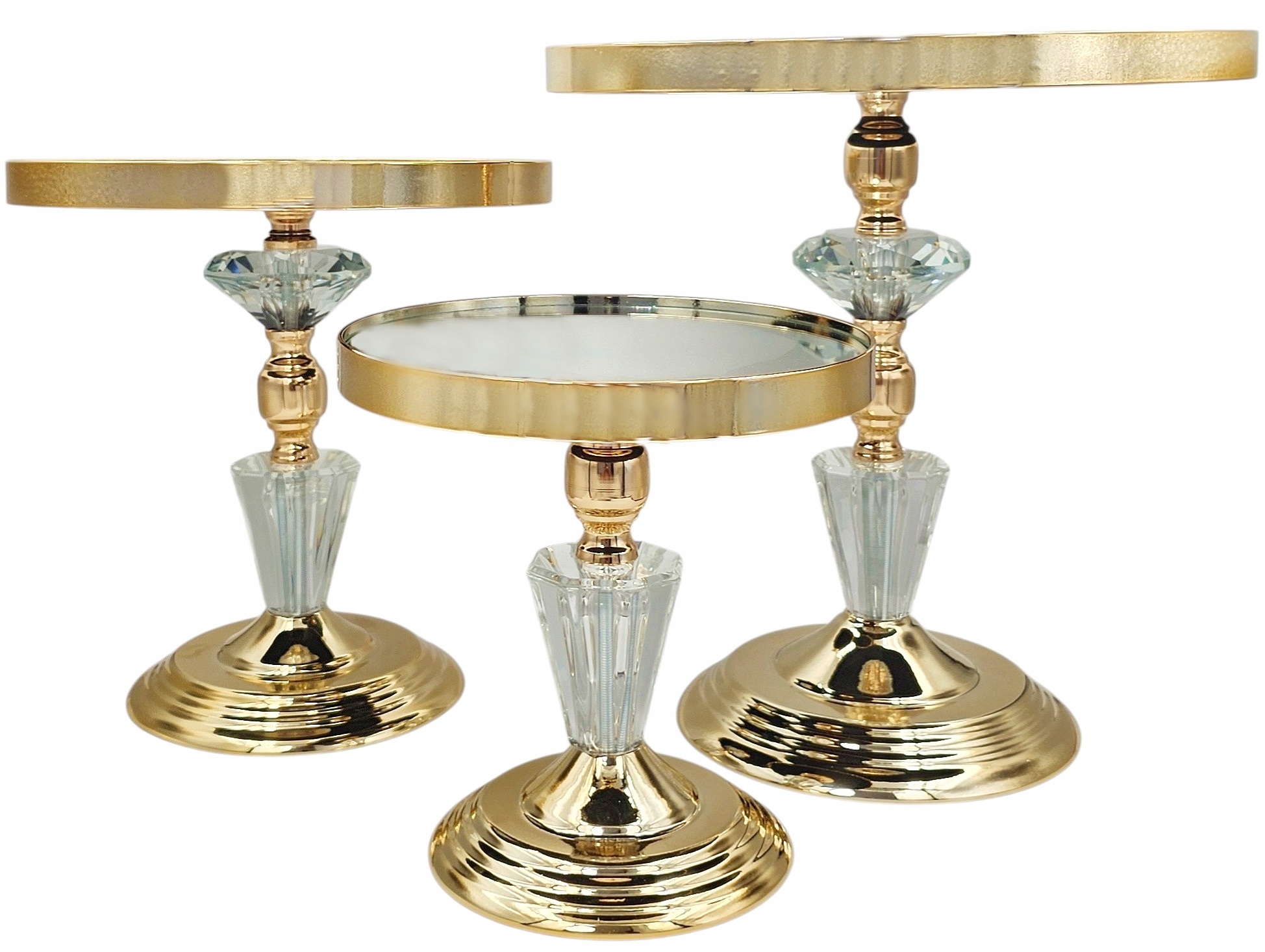 Sada Zlatých Podnosov Na Torty, Koláče, Muffiny A Ovocie JX433 Sladký Stôl