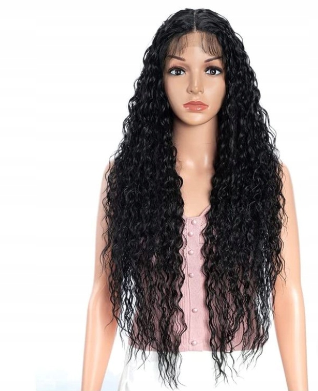 Joedir Syntetická paruka Dlouhé kudrnaté vlnité vlasy 65 CM Černá 8#