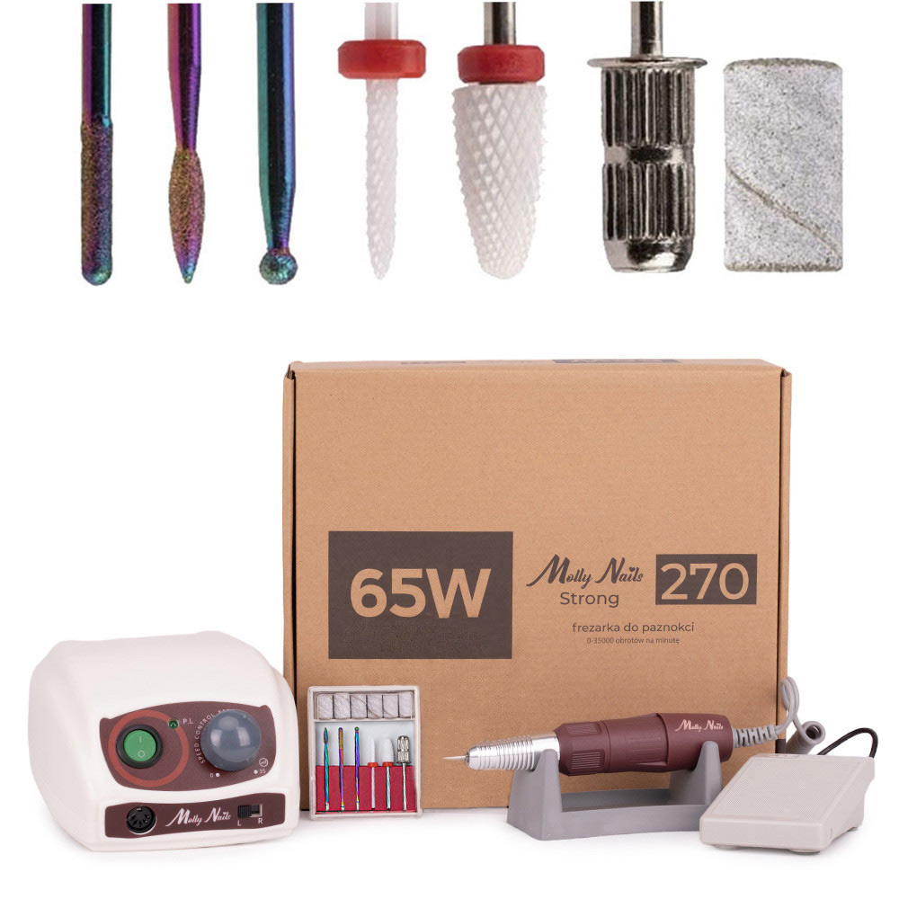 Profesjonalna Frezarka Do Paznokci Mollynails Strong 270 65W Mocna Frezy