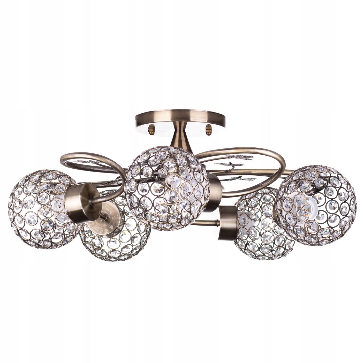 Lampa Wisząca Sufitowa Żyrandol Led Bella Old 5 plafon Patyna