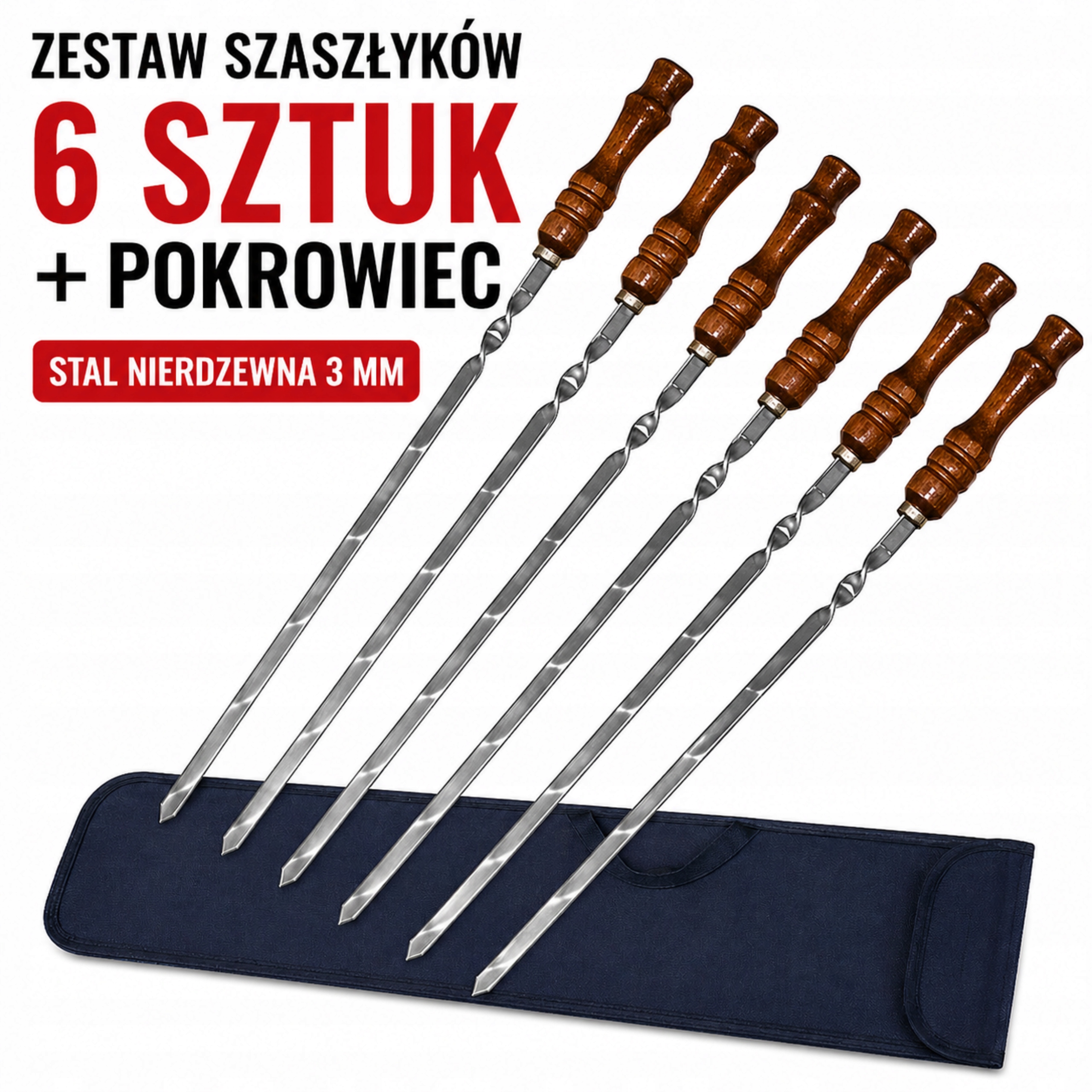 Šampony Na Špízy 3 MM Nerezová Ocel 6 Ks Pouzdro SZG6P