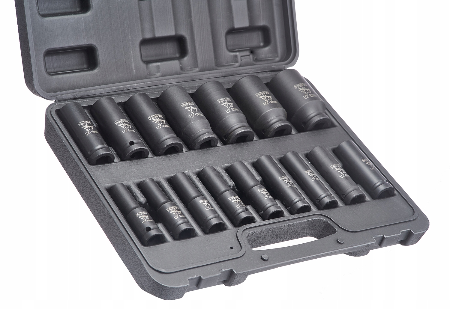 NASADKI UDAROWE ZESTAW NASADEK UDAROWYCH 1/2 DŁUGIE 16EL 10-32MM WALIZKA Marka Majster Polska