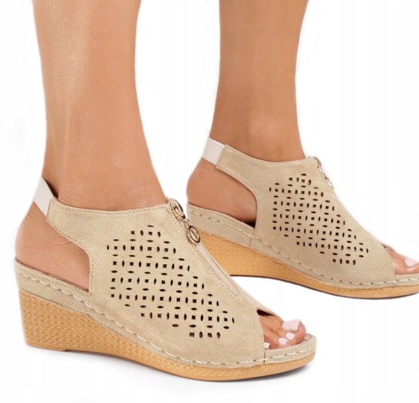 KLAPKI DAMSKIE BUTY PROFILOWANE SKÓRZANE