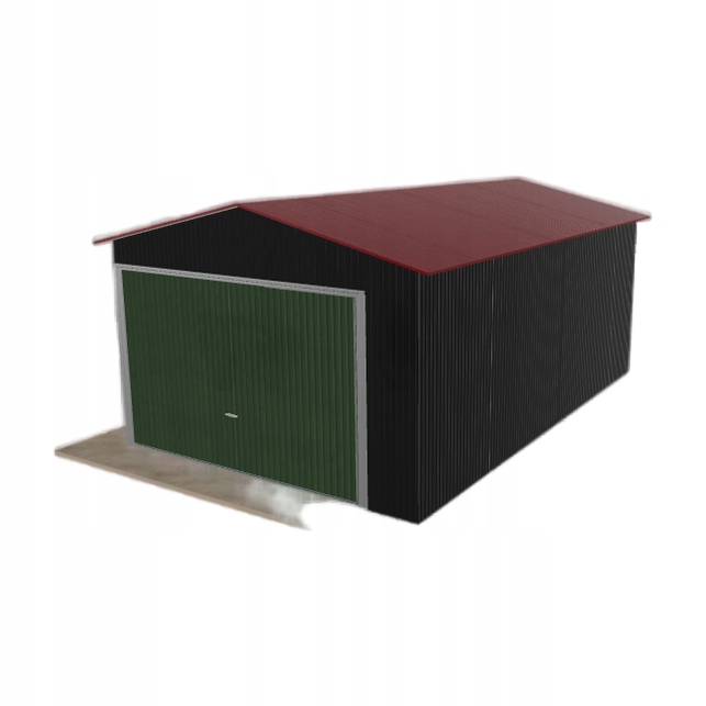 Plechová garáž 3.5 x 5.5 m jednopolohová, dvoupolohová, černá