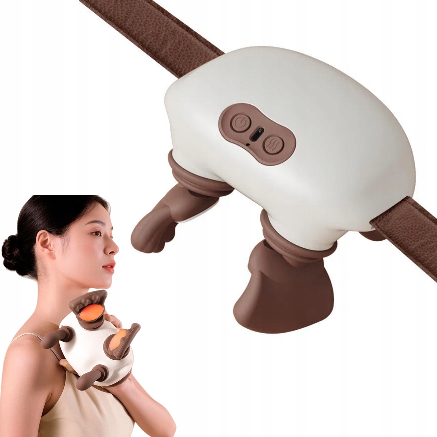 Masażer Szyi i Ramion z Podgrzewaniem – Elektryczny, 4D Masaż Ugniatający