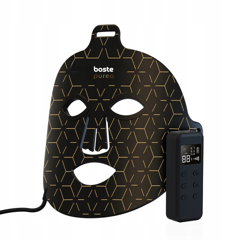 BOSTE MASKA LED NA TWARZ TERAPIA FOTONOWA 4w1 OCZYSZCZANIE LIFTING + PILOT