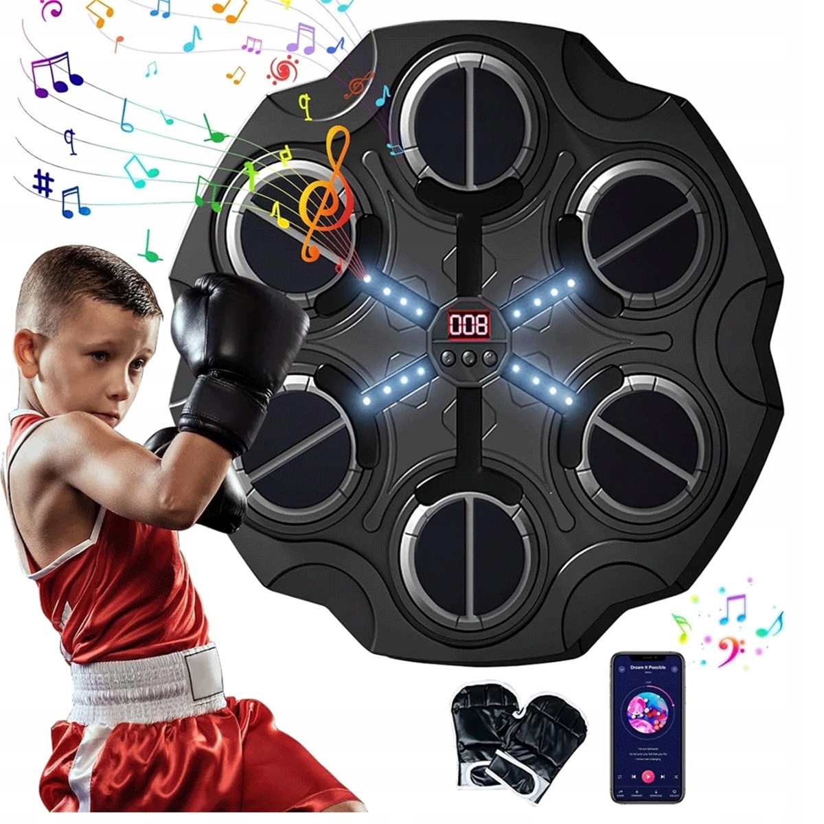 Bluetooth Ścienny Worek Z Muzyką I Podkładkami Eva Czarny Kolor