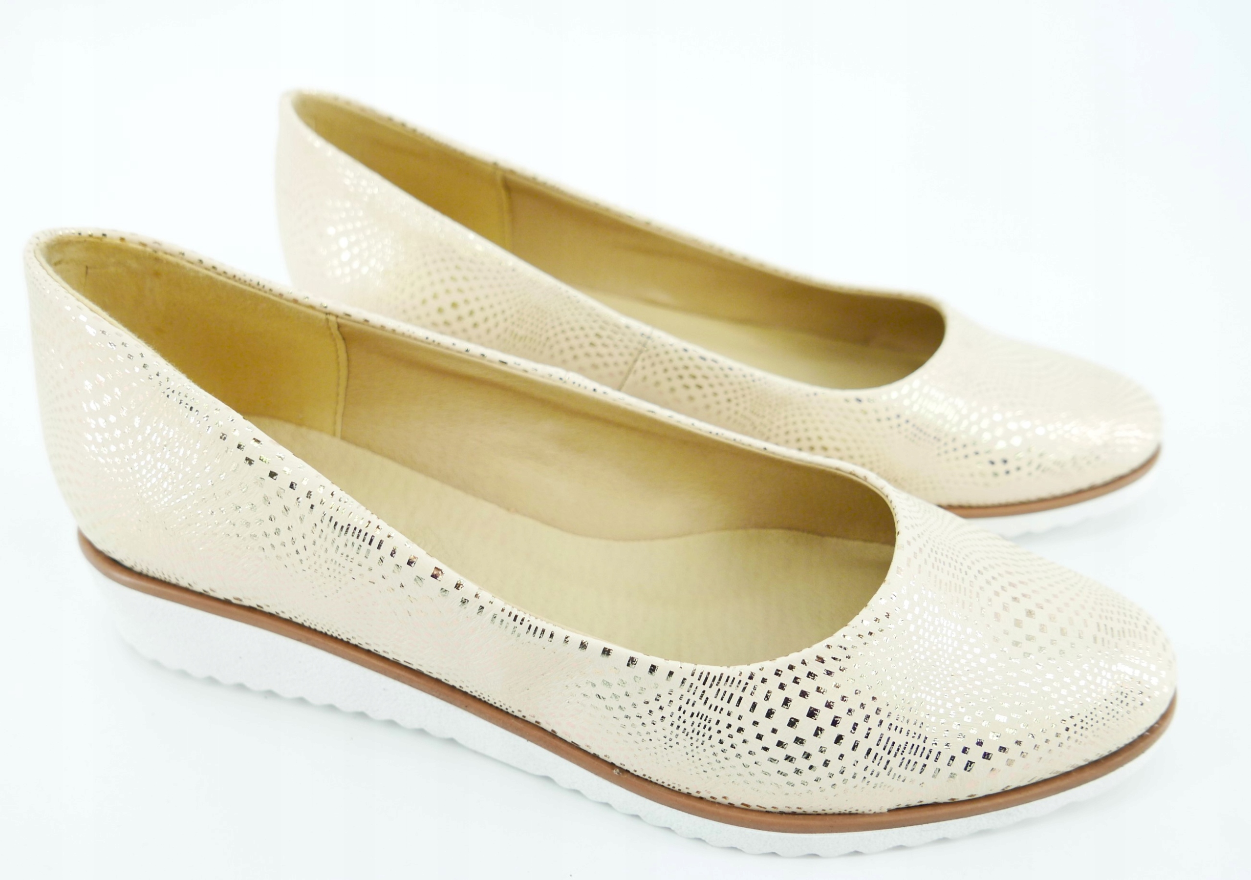 SKORPIO POLSKIE ZŁOTE PÓŁBUTY BALERINY KOTURN R40 Marka Skorpio