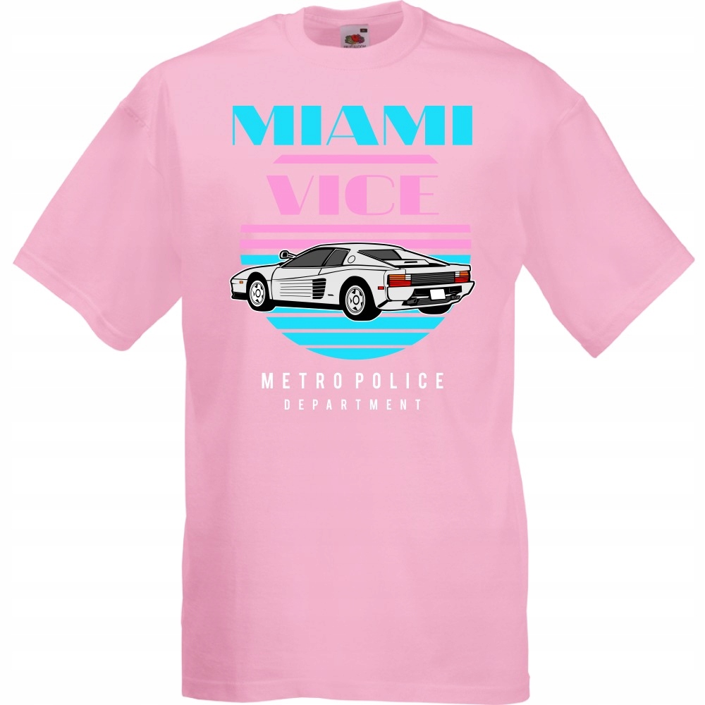 

Koszulka Miami vice auto samochód M różowa