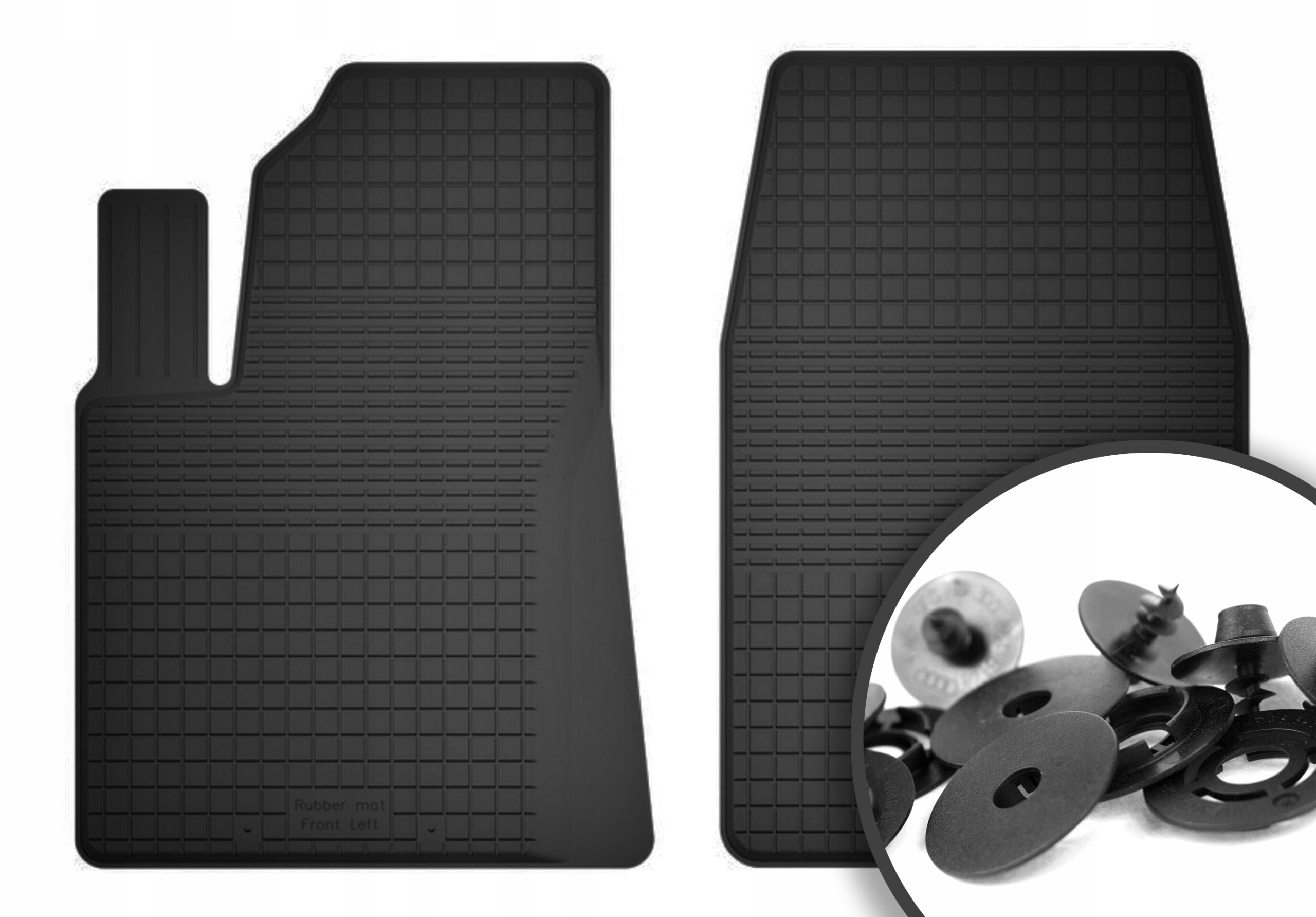Czarne Dywaniki Samochodowe Gumowe Korytkowe Zestaw rant 2CM Stopery