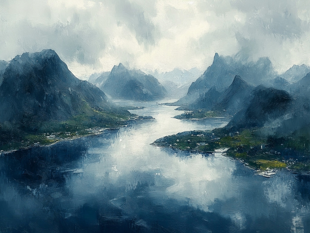 Obraz Na Plátně Canvas Krajina Norsko Hory Skály Fiord Zátoka 80x60