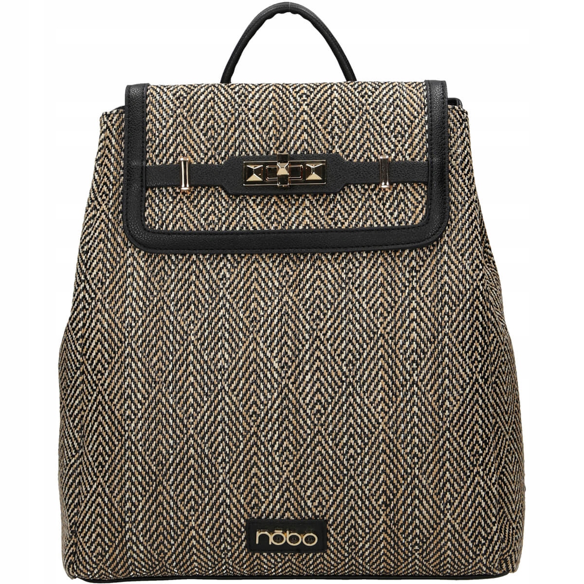 

Nobo duży elegancki czarny pleciony damski plecak