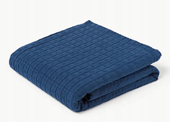 Prikrývka z vaflovej piky Orville, tmavomodrá, 260 x 260 cm, 100 % bavlna
