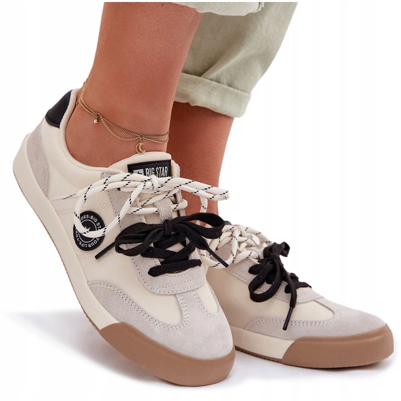 Dámské Nízké Dvojité Tenisky Pohodlné Big Star Béžové 40