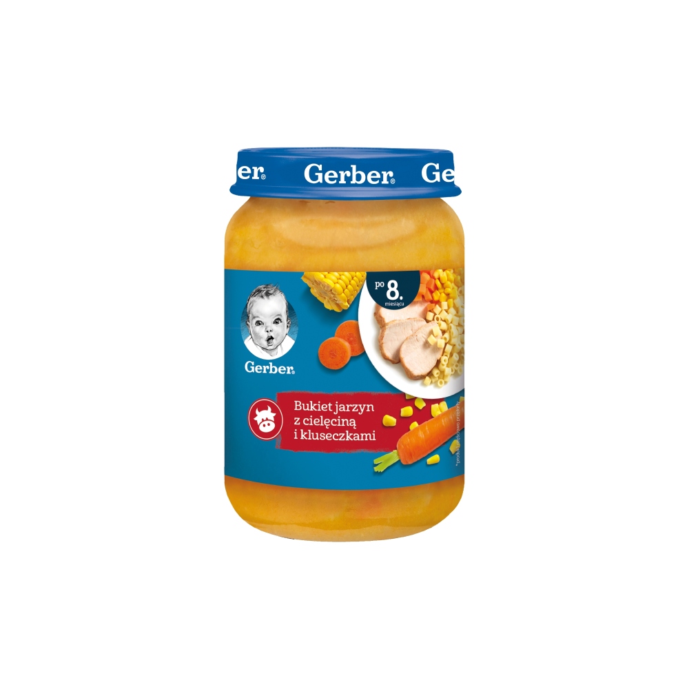 GERBER OBIADEK BUKIET JARZYN Z CIELĘCINĄ I KLUSECZKAMI 190 G