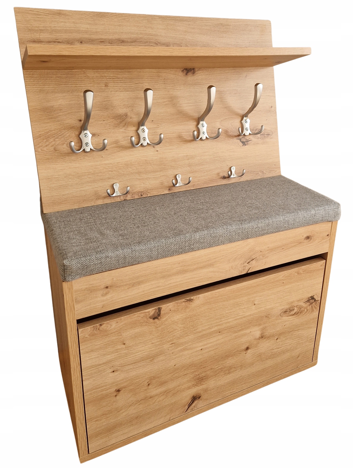 Skrinka Na Topánky S Vešiakom A Sedadlom Drevená Taburetka Artisan 80 cm