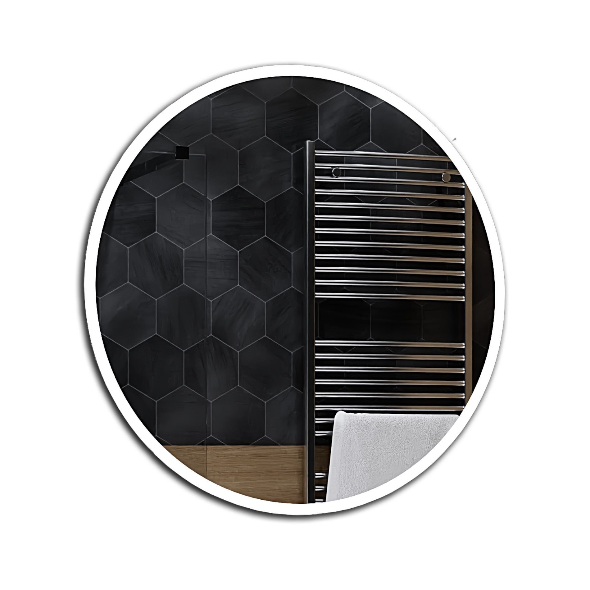 

Okrągłe Lustro Led 90cm Łazienkowe Delhi