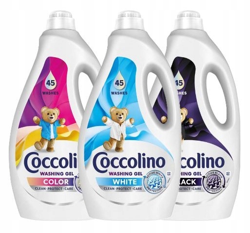 Coccolino Żel do prania MIX biały, czarny, kolor 3x1,8L 135 prań