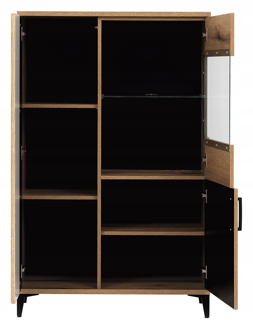 Witryna ARIS AS06,dąb evoke/czarny połysk, LIVEO, GRATISY,szybko Kod producenta AS6