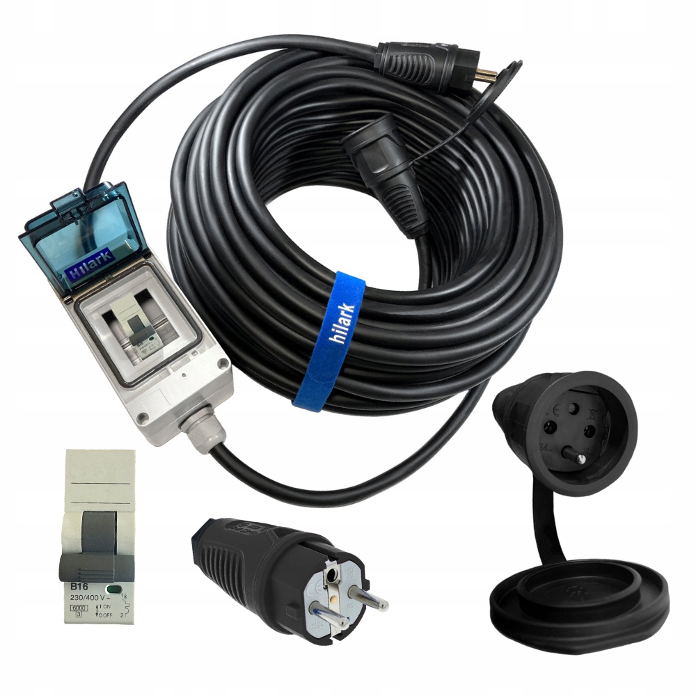 Prodlužovací Kabel gumový elektrický pojistkový kabel B16 H07RN-F 3x2,5 20 m