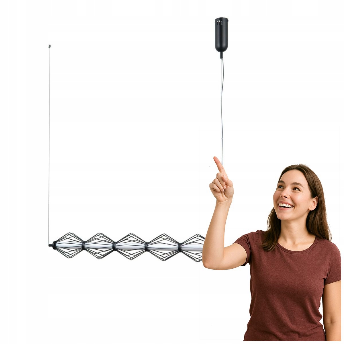 Závěsná Led lampa Sevil 25W černá Italux do obývacího pokoje