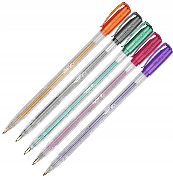 DŁUGOPISY ŻELOWE KOLOROWE METALICZNE 5 SZTUK W ETUI RYSTOR EAN (GTIN) 5907548906830