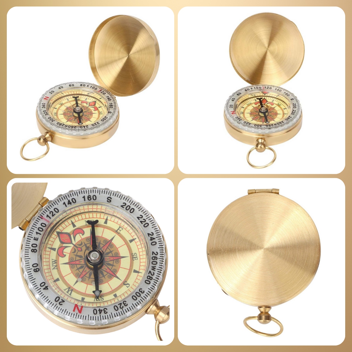 KOMPAS KIESZONKOWY SKŁADANY ŚWIECĄCY W CIEMNOŚCI STARY BRELOK ZAMYKANY Kod producenta Kompas NM22W18 v2